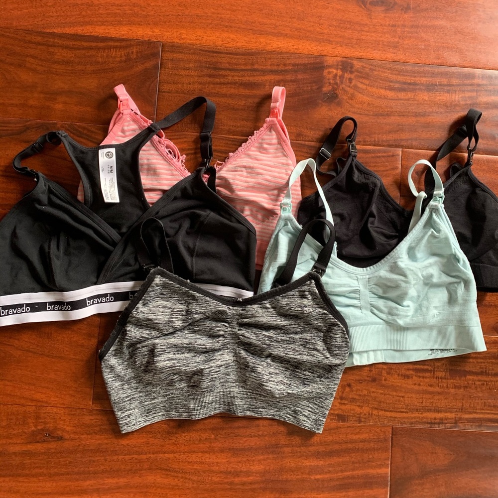 Bundle of 5 nursing bras